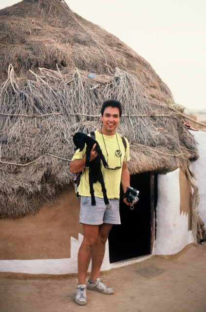 Making a friend in the Pakistani Desert. 1983