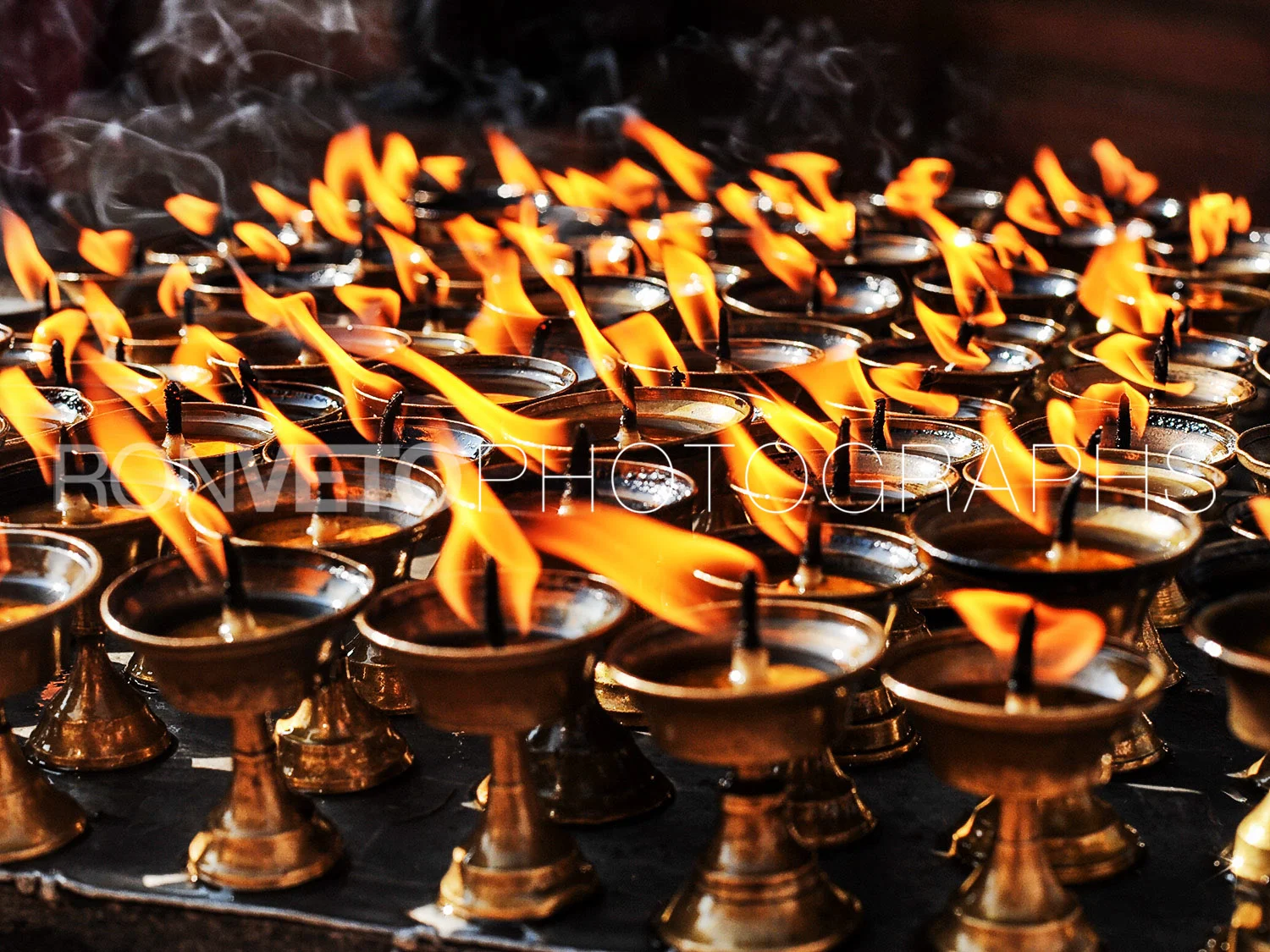 Holy candles, Monkey Temple, Nepal