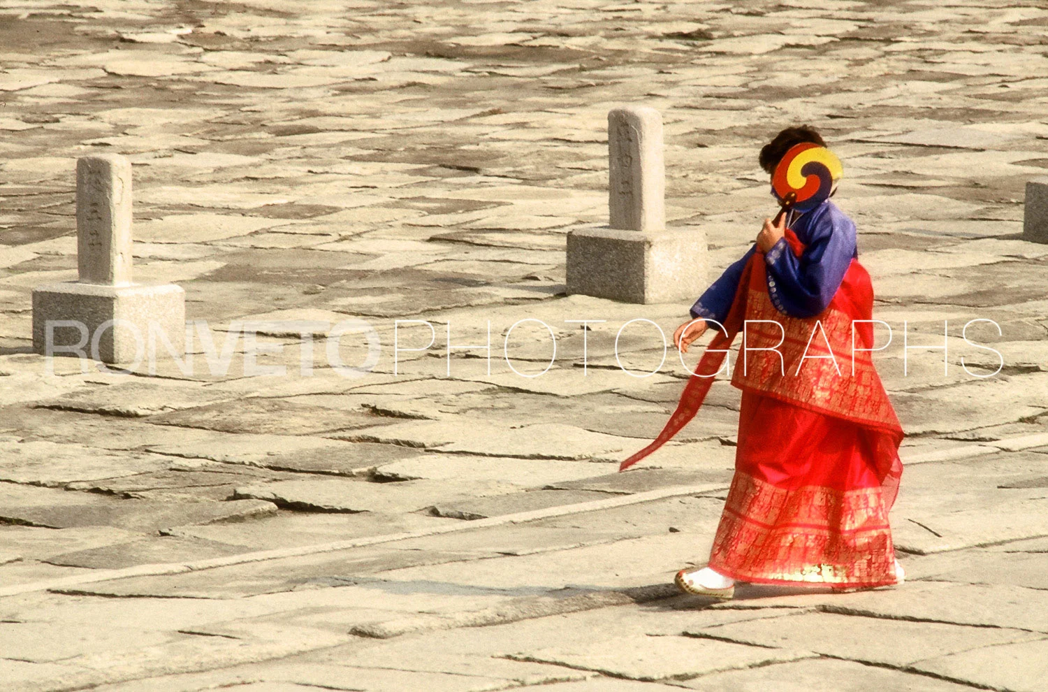 Korean woman walking, Seoul, South Korea