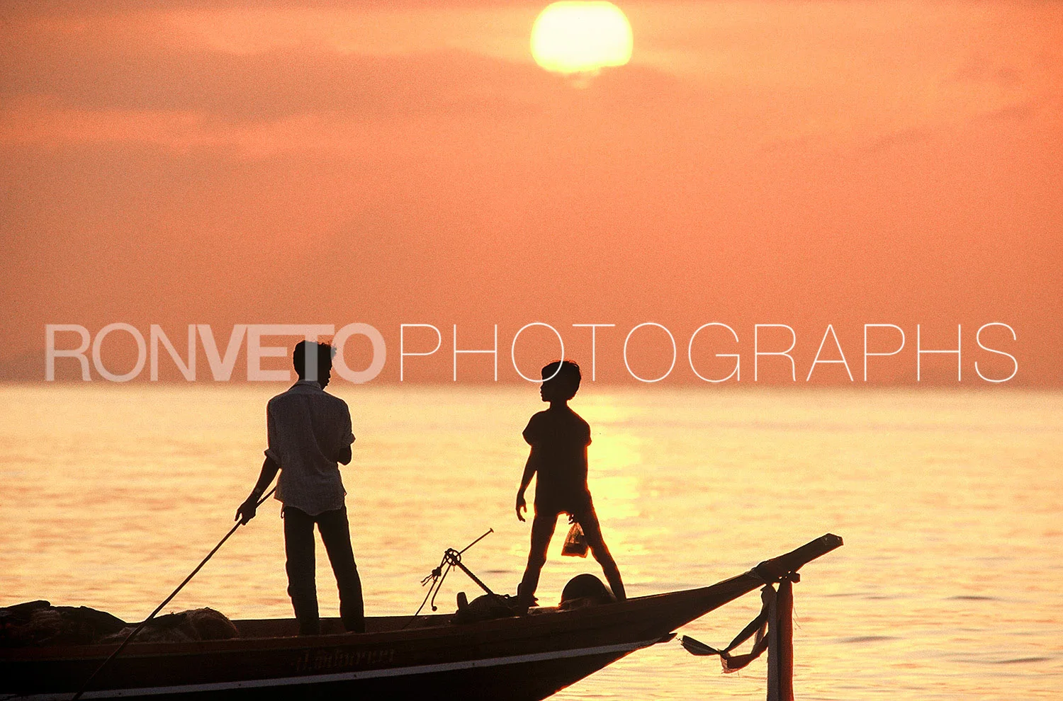 Father and Son fishing, Thailand