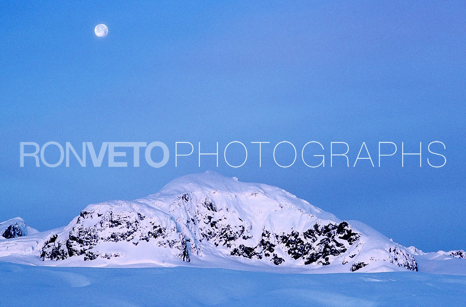 Alaska moon and mountain, Alaska
