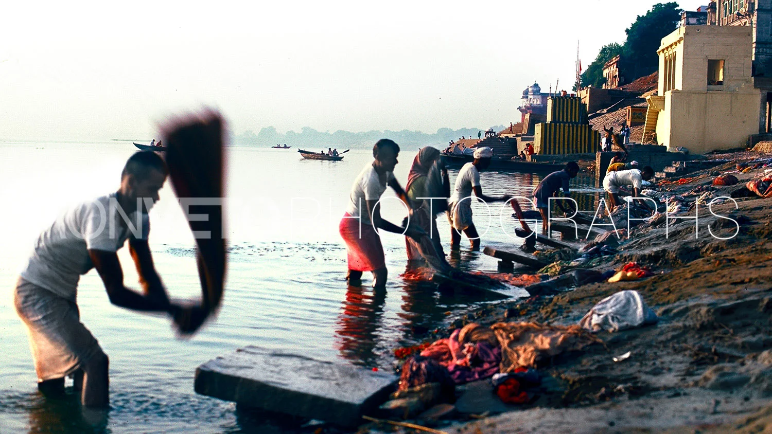 Washing the laundry, Ganges River, India