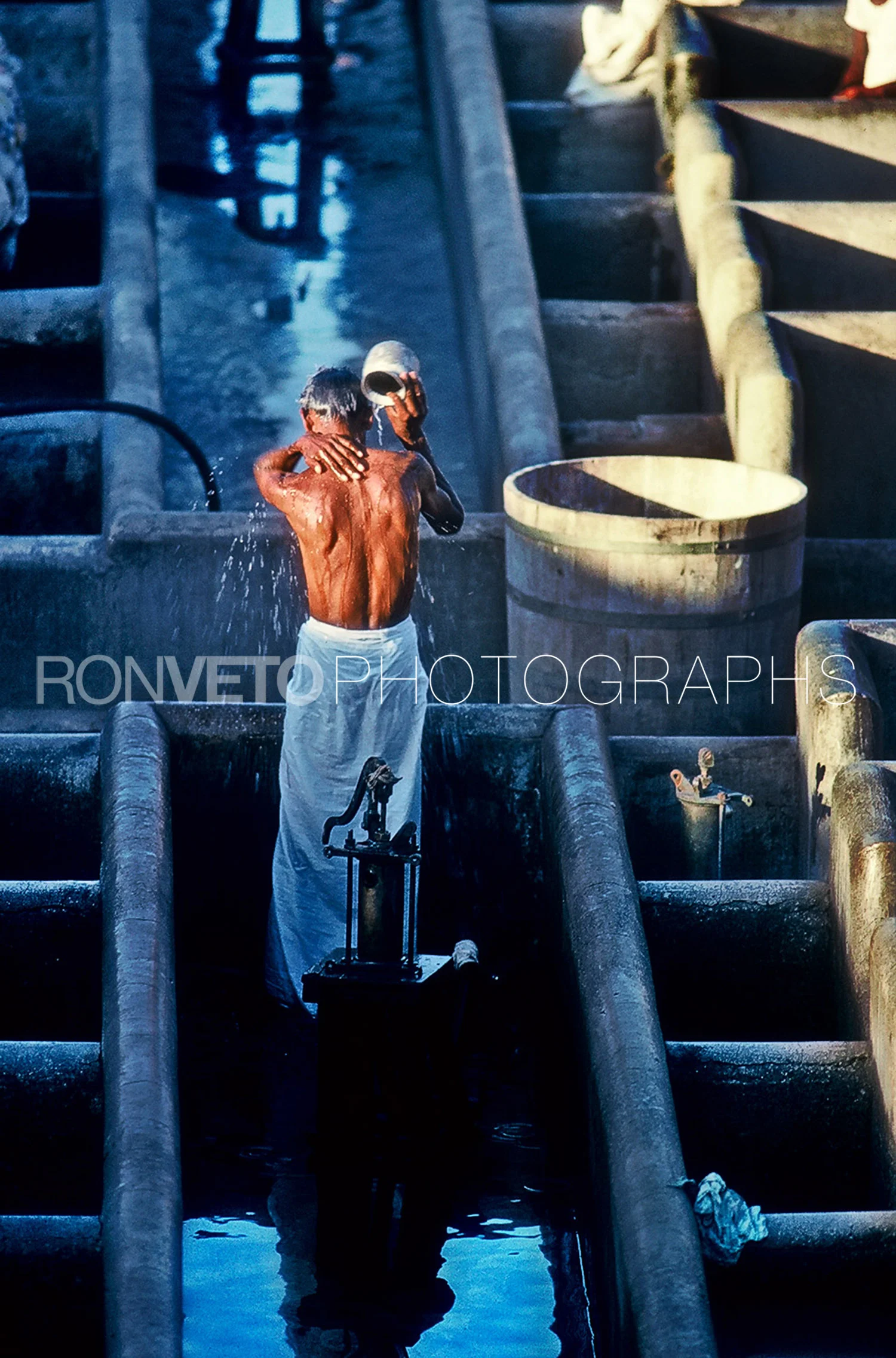 Public shower time, India