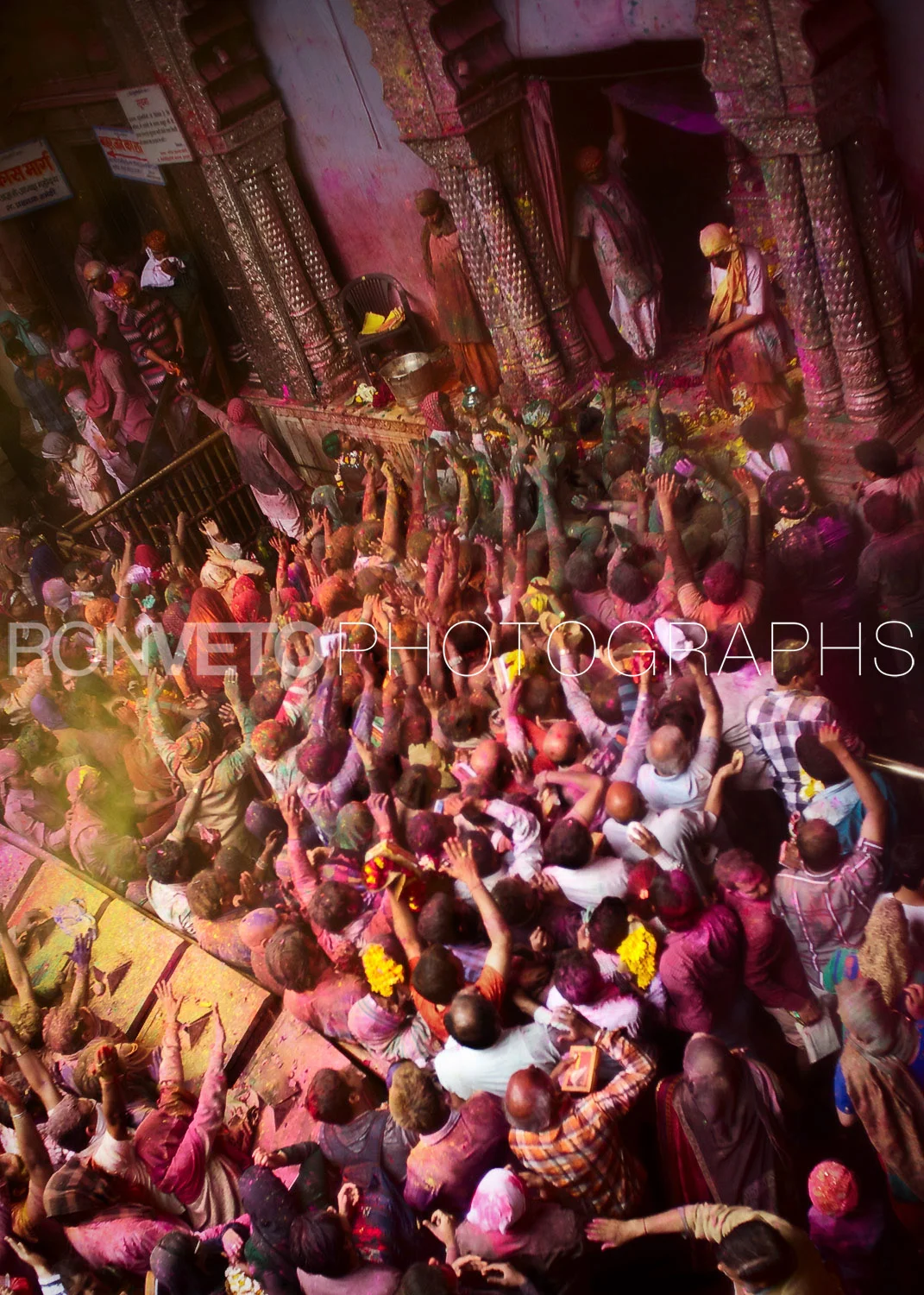 Temple excitement, Vrindavan, India