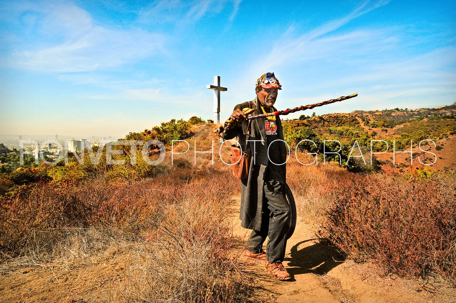Homeless by Hollywood cross