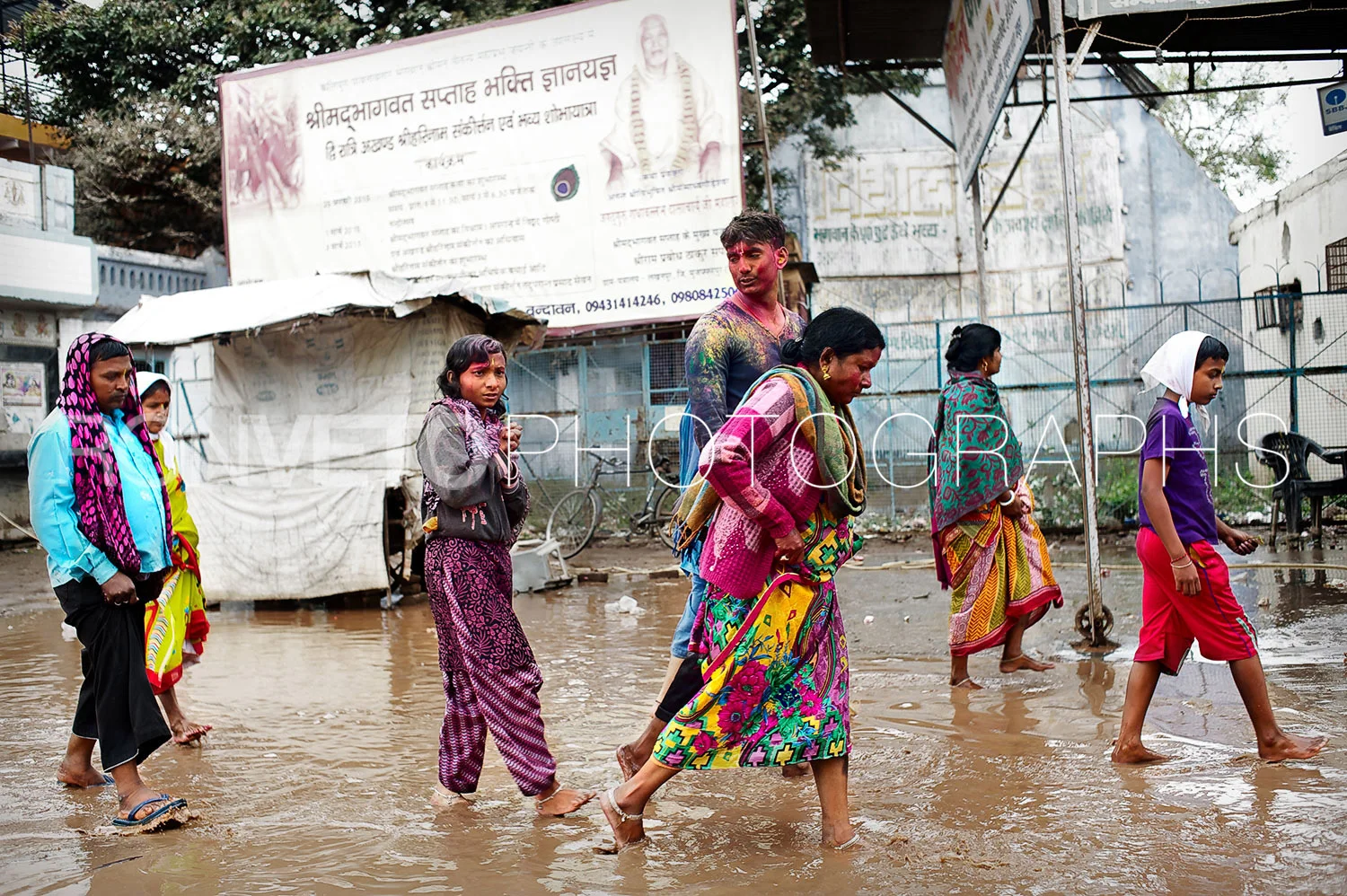 Walking in the rain, India