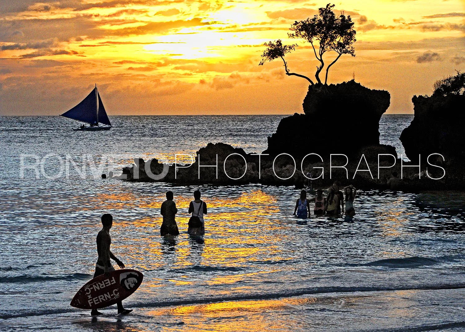 Sunset on Boracay Island, Panay, Philippines
