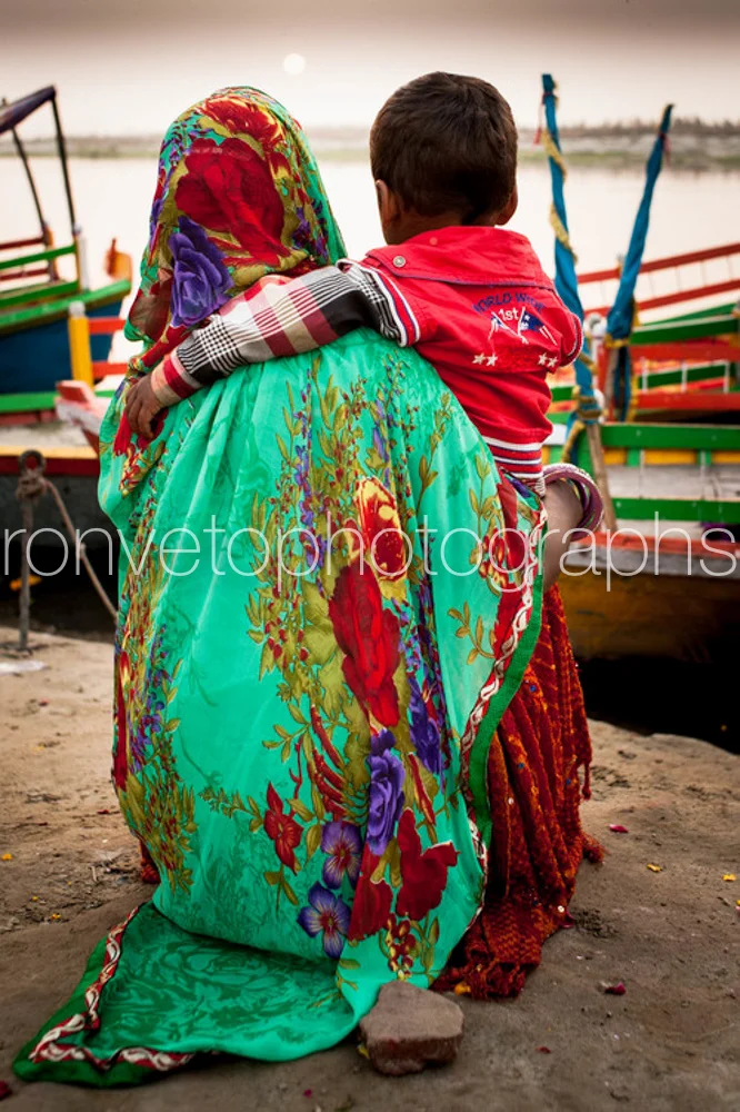 Mother and Child in Vrindavan, India