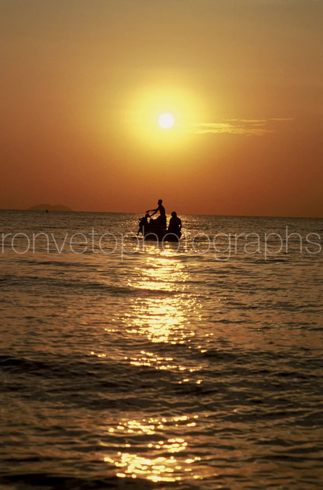 Fishing silhouette, Thailand