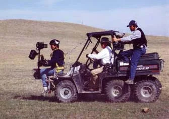 Steadicam. Chasing buffalos in North Dakota.