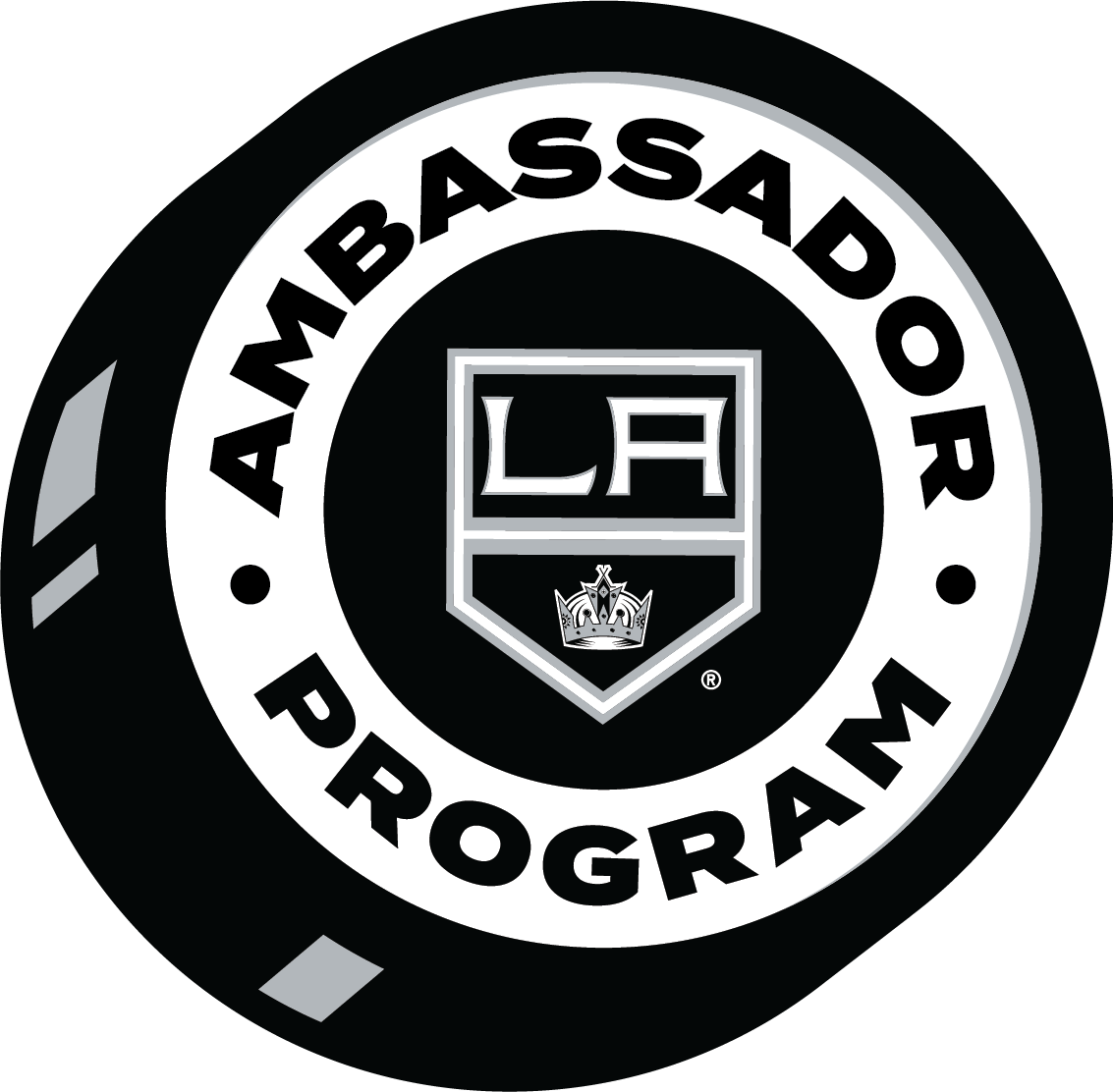 Los Angeles Kings logo with the words 'Los Angeles Ambassador Program' surrounding a hockey puck.