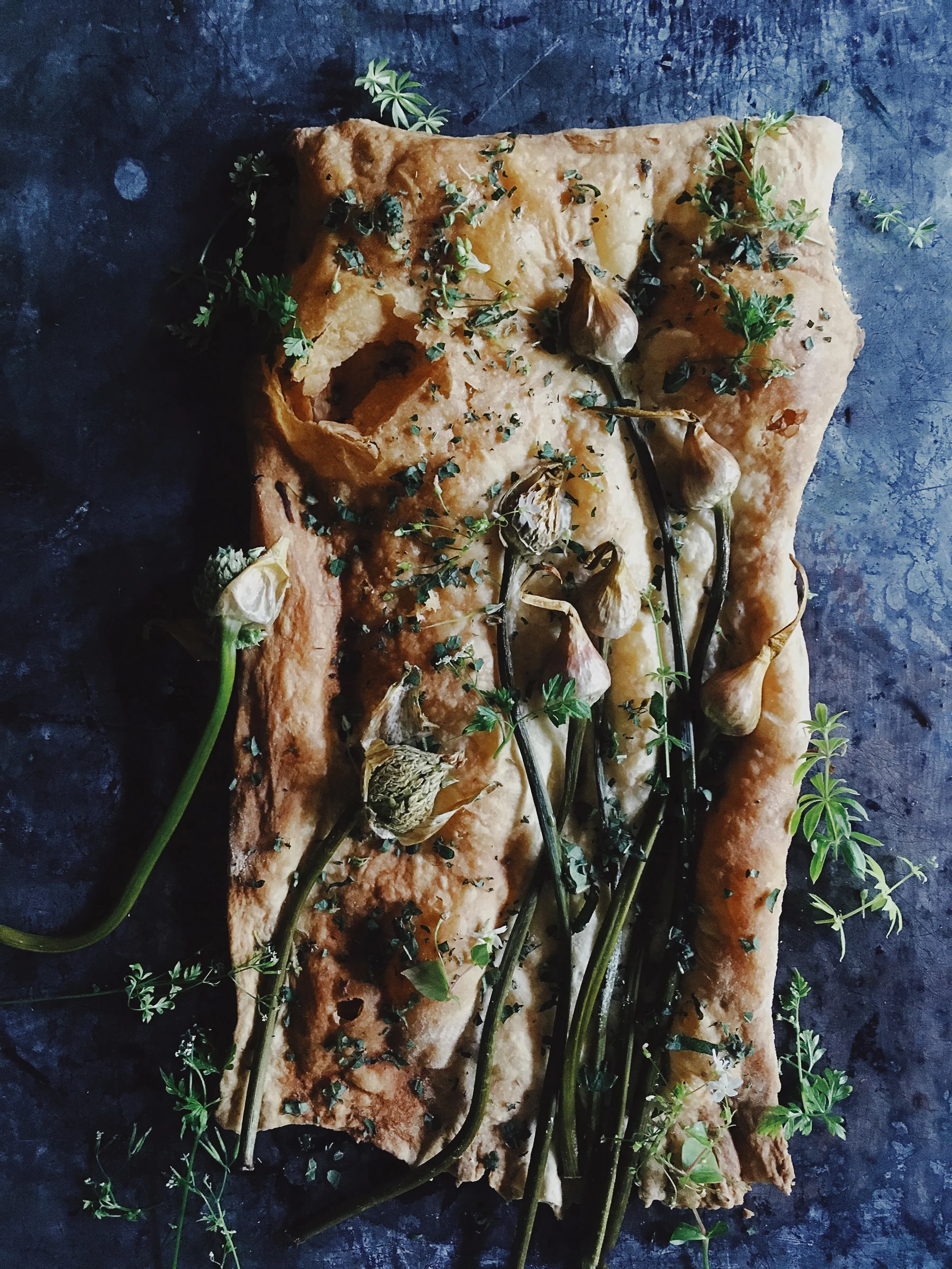 Chive Blossom Phyllo Tart