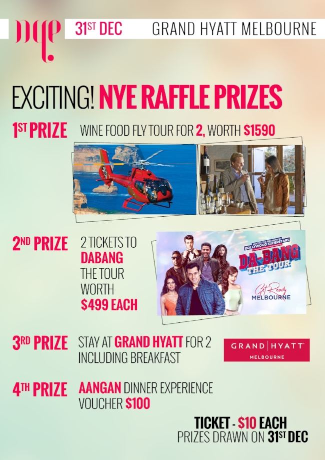 NEW YEARS EVE DINNER BALL - RAFFLE AT GRAND HYATT MELBOURNE