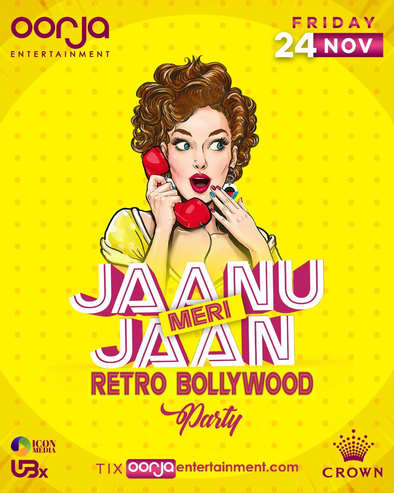 Jaanu Meri Jaan - Retro Bollywood Party this 24 Nov @ Crown, Melbourne