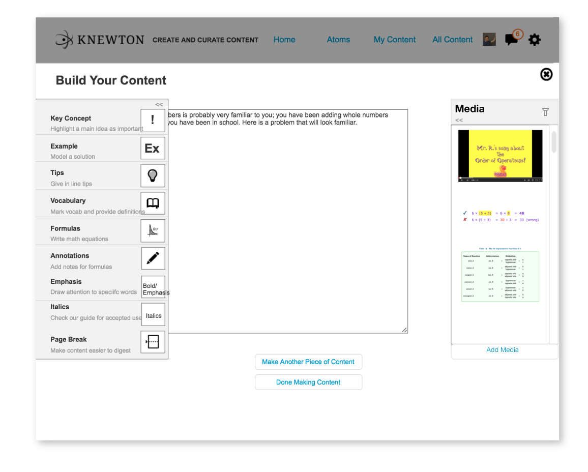 Extended state of the toolbox shows teachers what each tool is