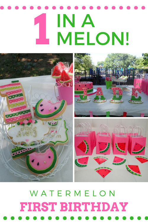 One in a Melon ~ Cute Watermelon First Birthday Child ~ Personalized C 
