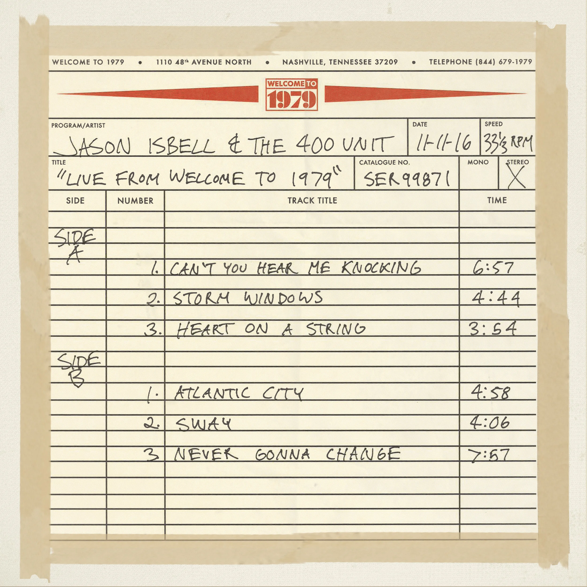 Jason Isbell—Live From Welcome to 1979 LP