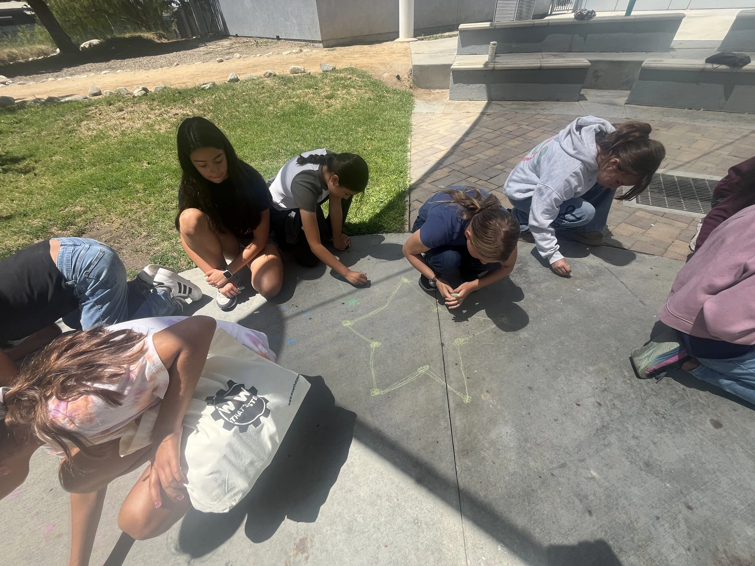 Creating constellations with chalk