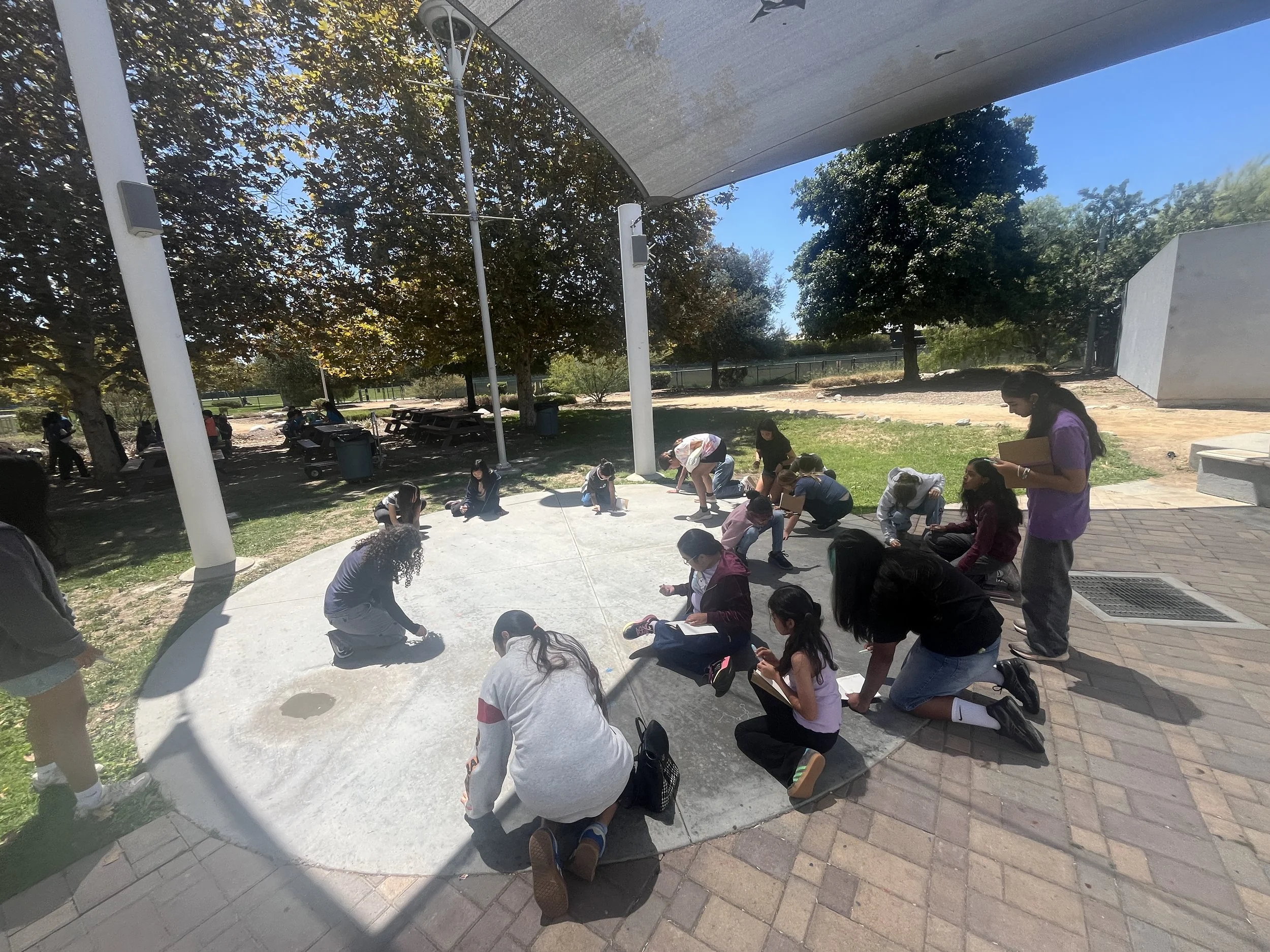 Creating and drawing constellations with chalk