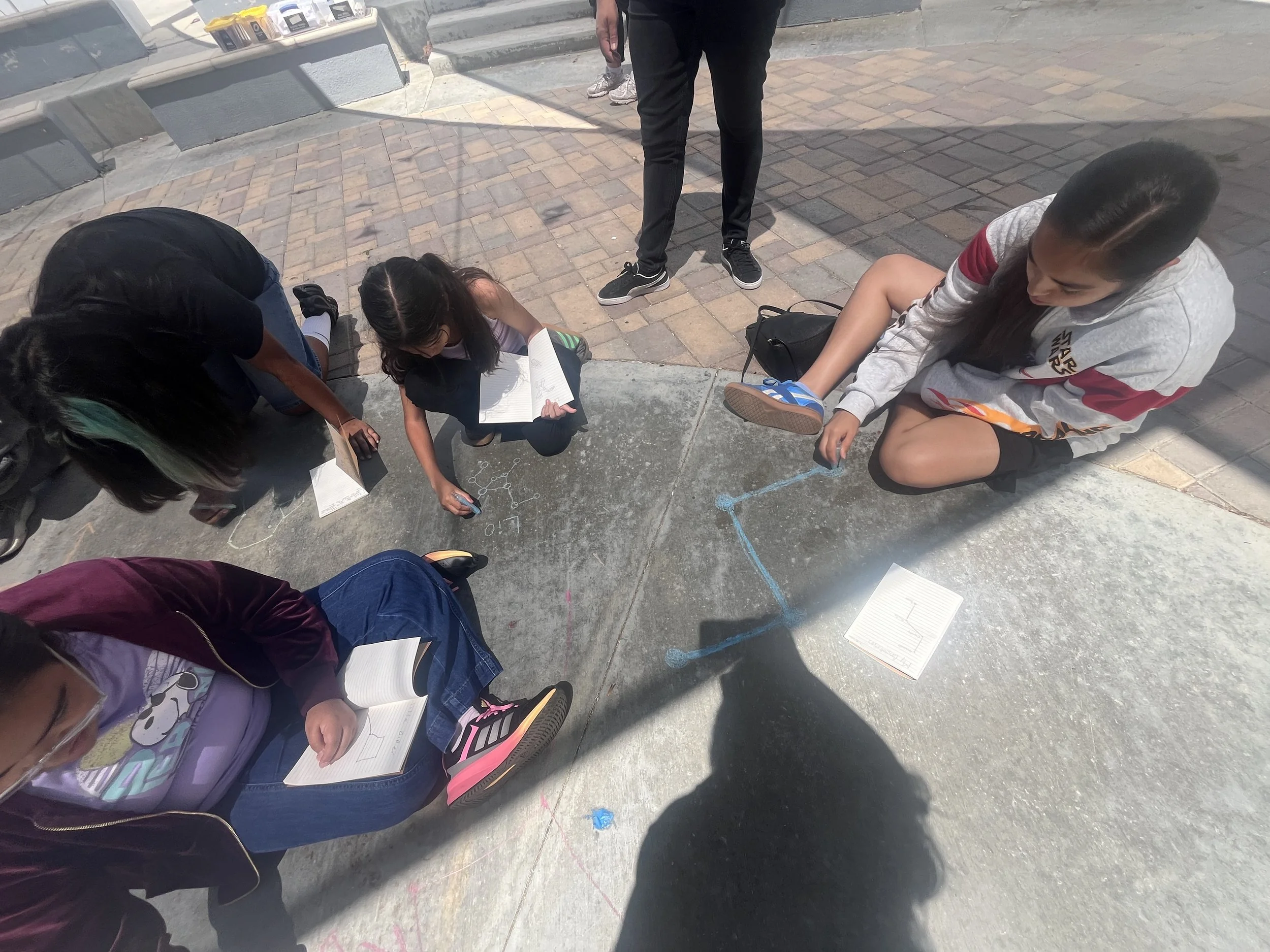 Creating constellations with chalk