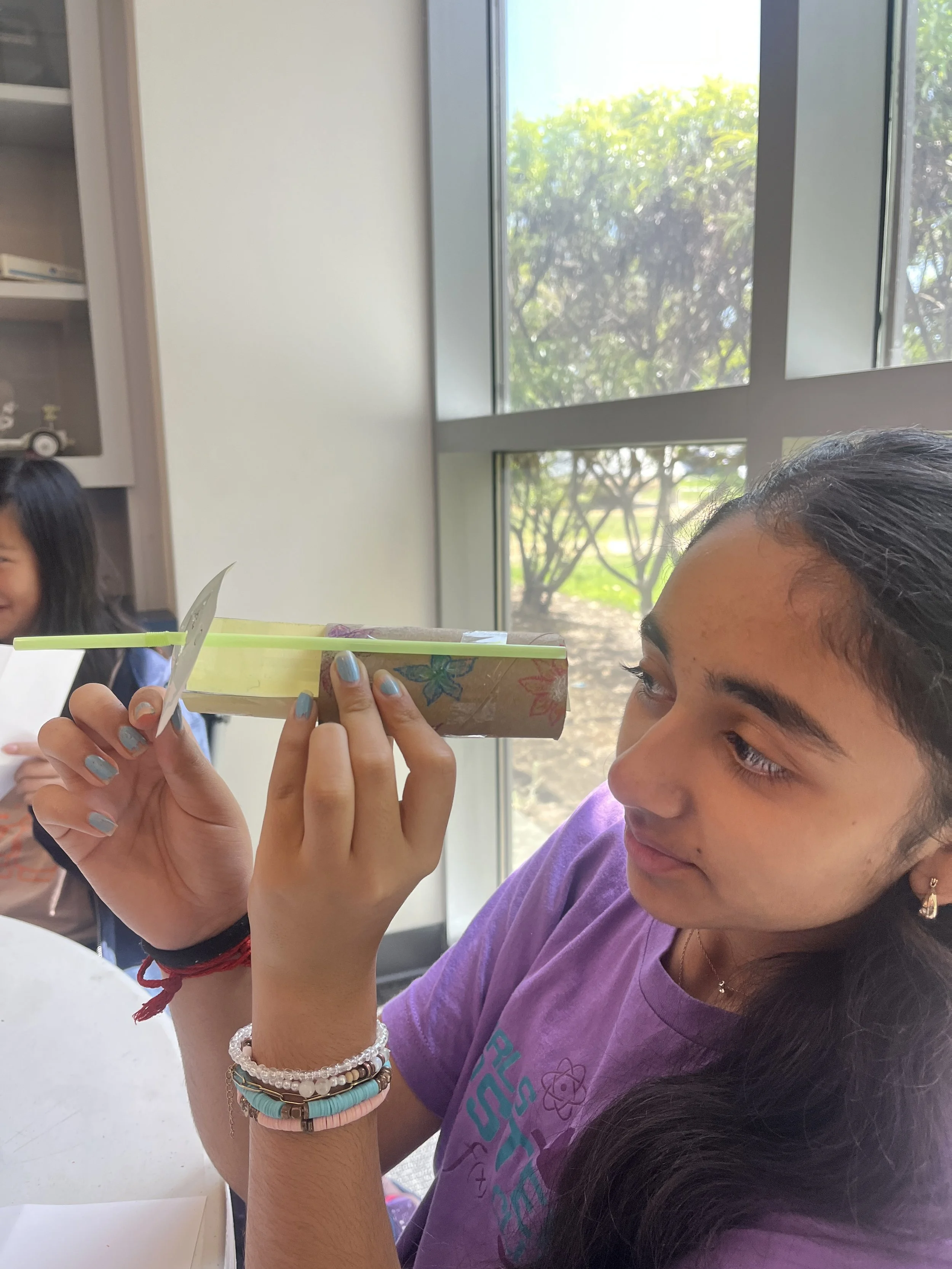 Looking through DIY kaleidoscope
