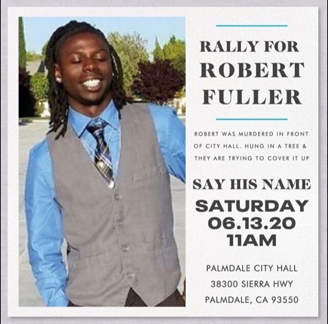 #RobertFuller was found hanging from a tree in Palmdale. No information is being released. His family needs answers. We know what this is. This is happening today in #Palmdale
.
.
.
.
#blacklivesmatter #robertfuller #sayhisname