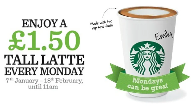 Starbucks UK thinks Mondays are worth celebrating