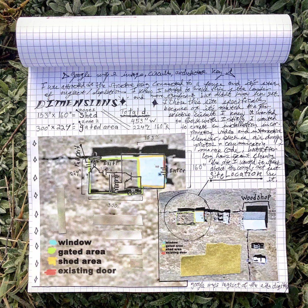 Using google maps to find a site on the ranch that matched a circuit I was inspired by.