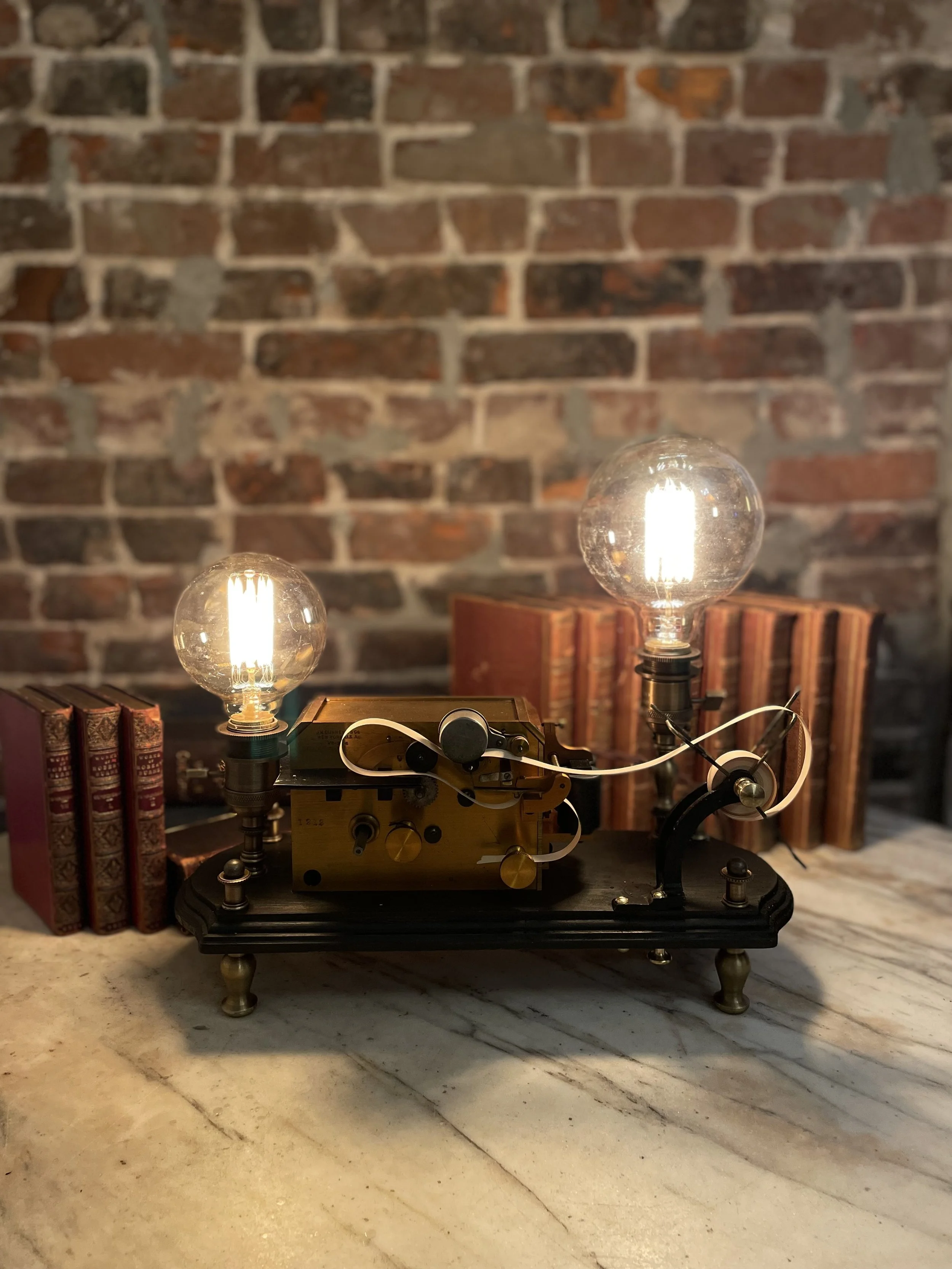 Turn of the Century Telegraph Register Light Fixture