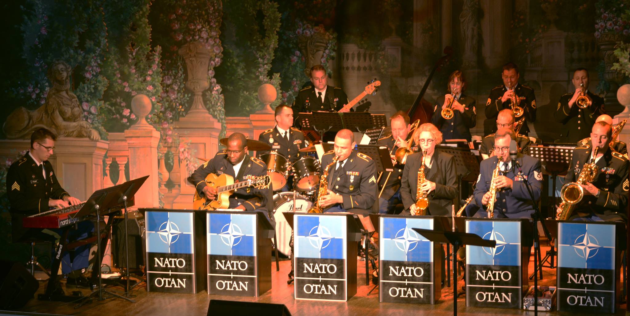 Performing with the NATO Jazz Orchestra at Chimay Castle, September 2017