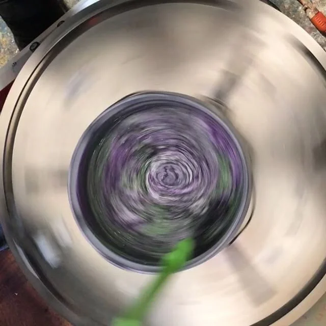 We are mixing &ldquo;Unicorn&rdquo; glitter ink in house. Consists of three different glitter flakes - green, blue, and lavender.  Once it&rsquo;s printed it definitely sparkles!