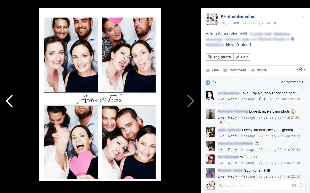 Share your photo booth photos on facebook | PHOTO CREDIT: Photoautomatica ( www.photoautomatica.co.nz ) 