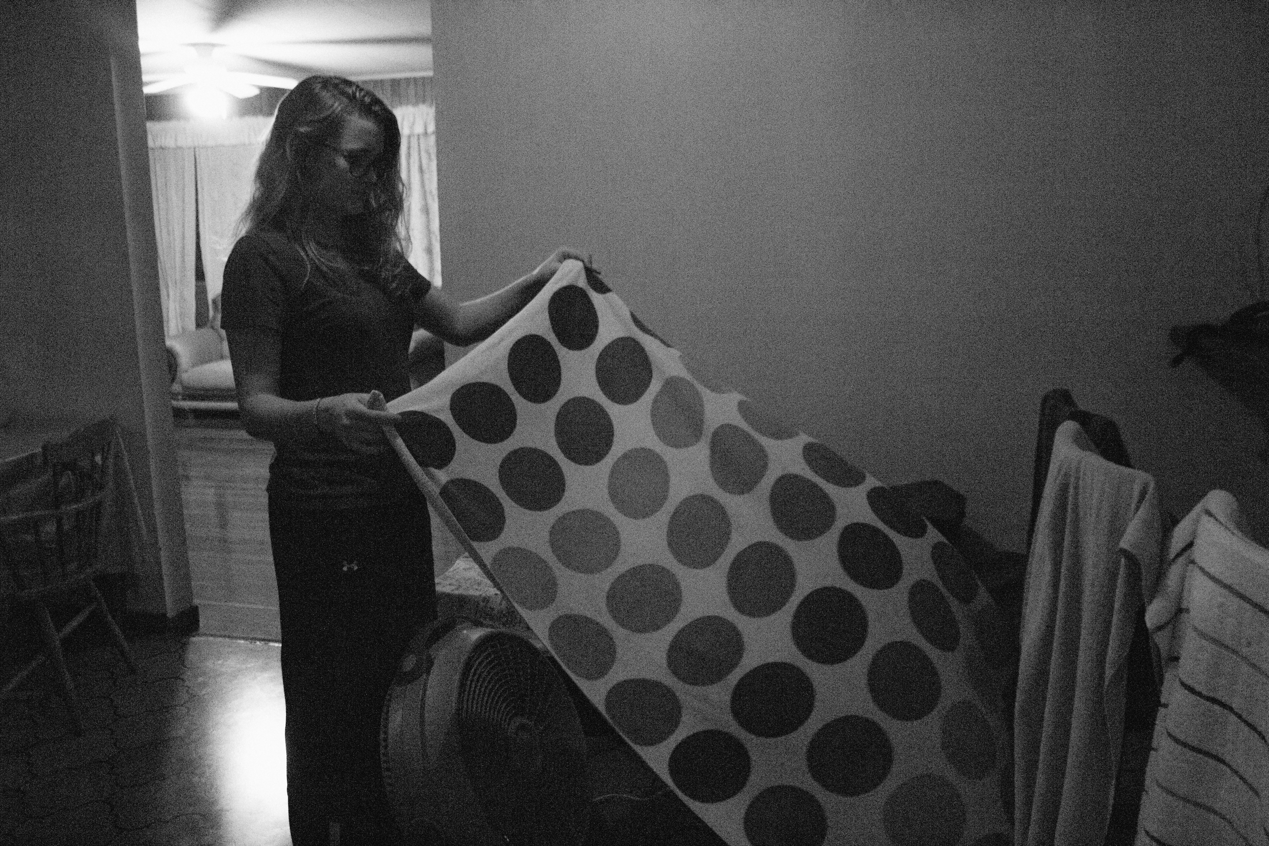 Trying to dry things in intense humidity calls for creativity.