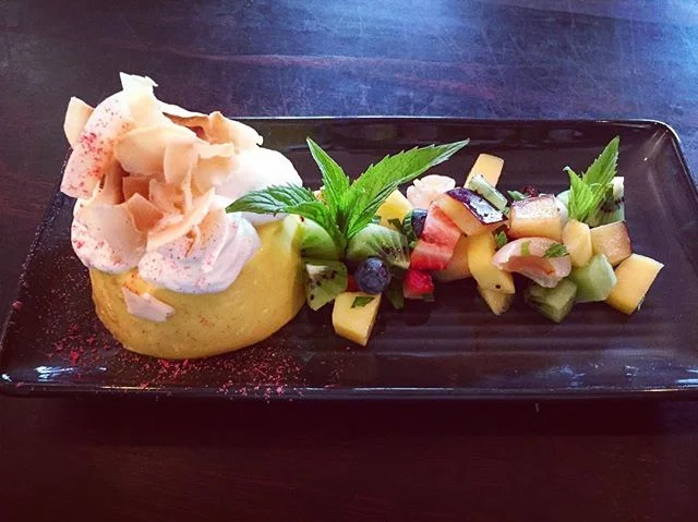 Come in and try our most recent new dish!! Perfect for a hot summers day! Mango panna cotta  with coconut foam served with fresh seasonal fruit 😍🍎🍑🍍🍓🍐🍉 #mountstreetbreakfastbar #pannacotta #breakfastinperth #foodporn #pertheats #perthcafe #veg