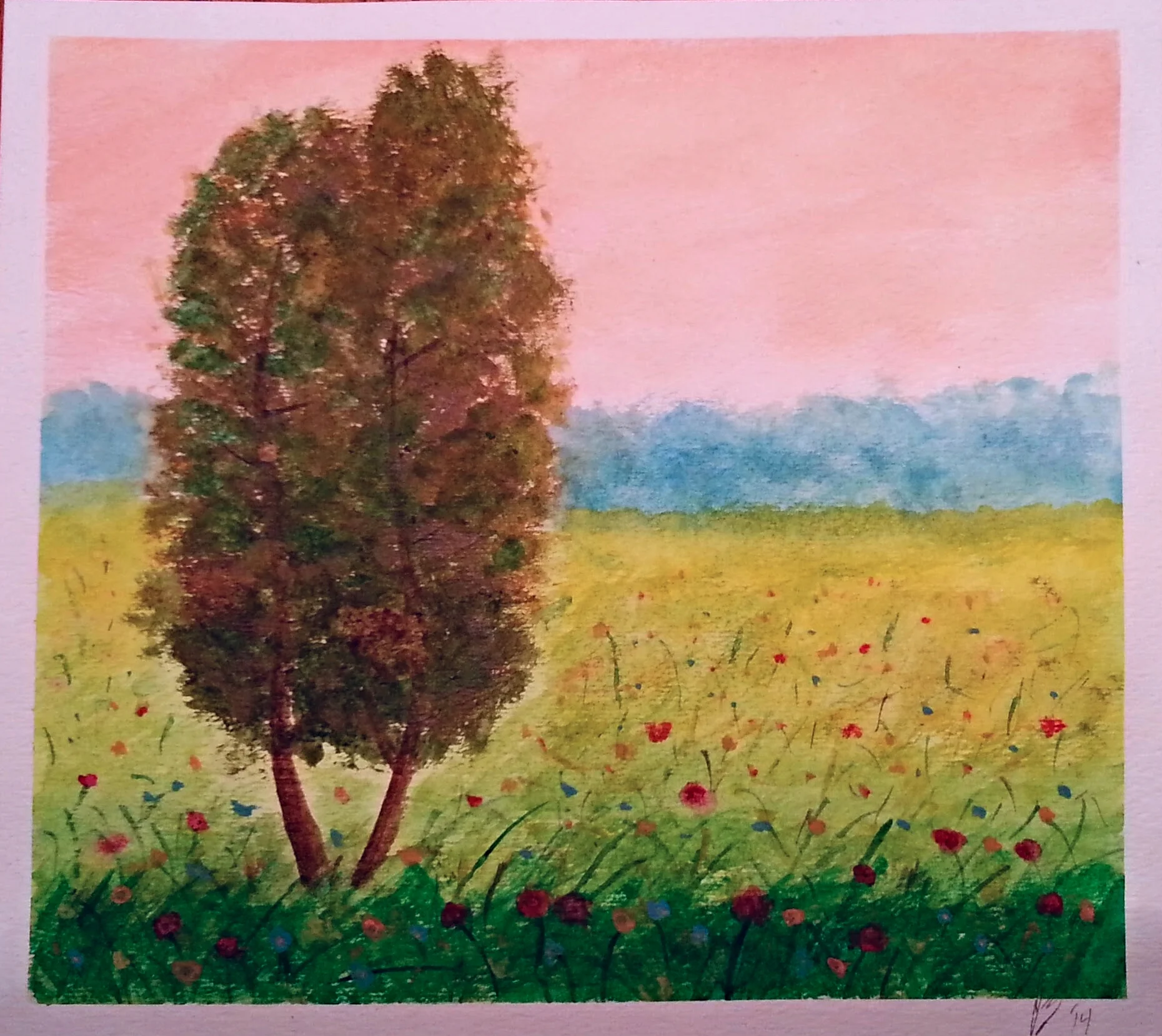 February, 2014 An attempt at recreating a painting my dad bought my mom in Italy.