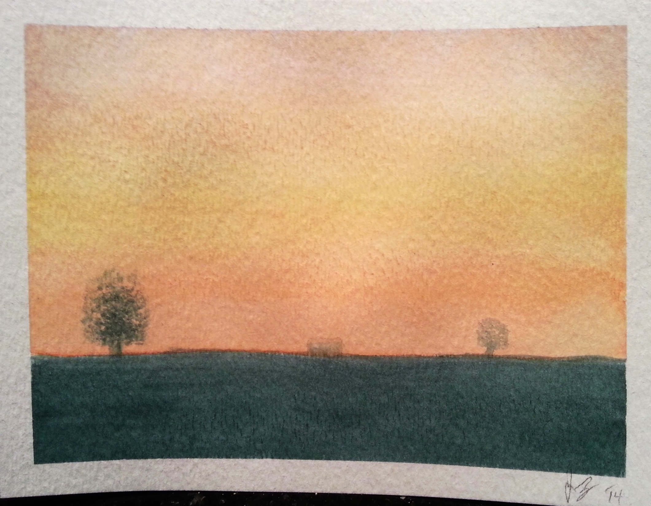  February, 2014  Attempt #2 at painting a sunset. 