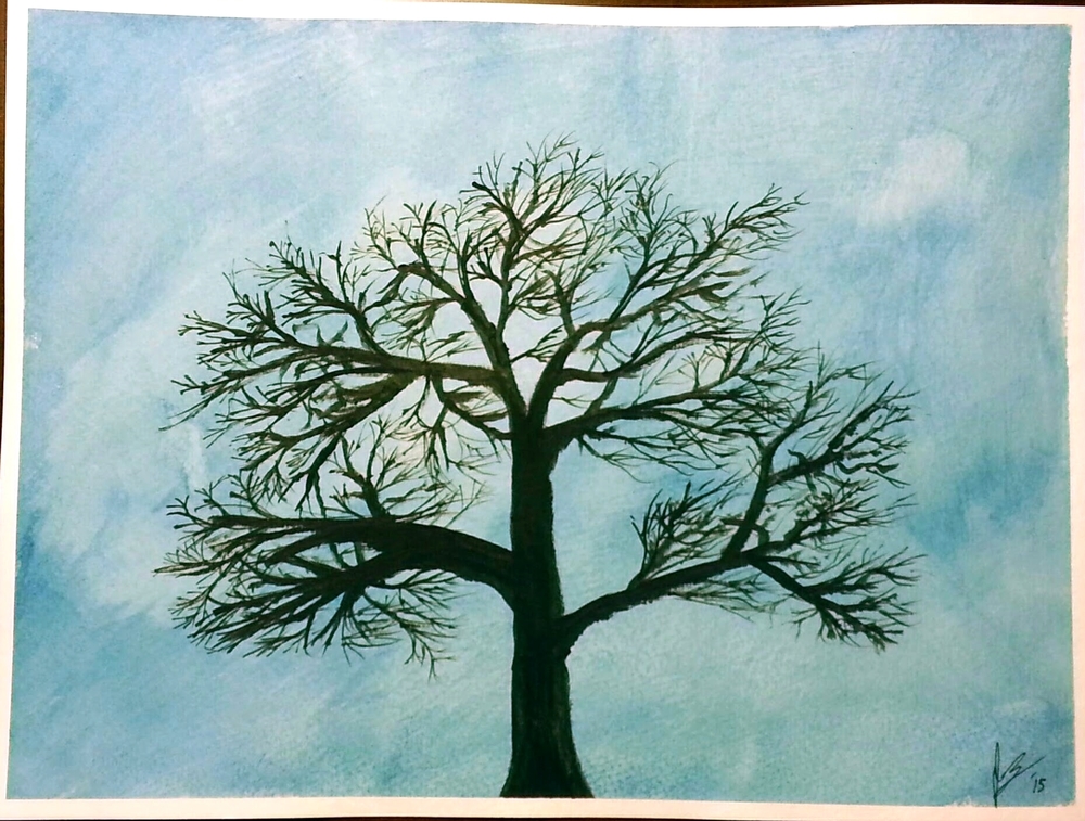  May, 2015  This was an effort on my part to get better at painting the branch structure of trees. 