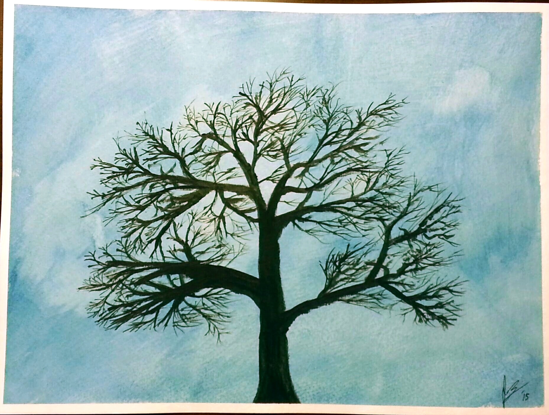 May, 2015 This was an effort on my part to get better at painting the branch structure of trees.