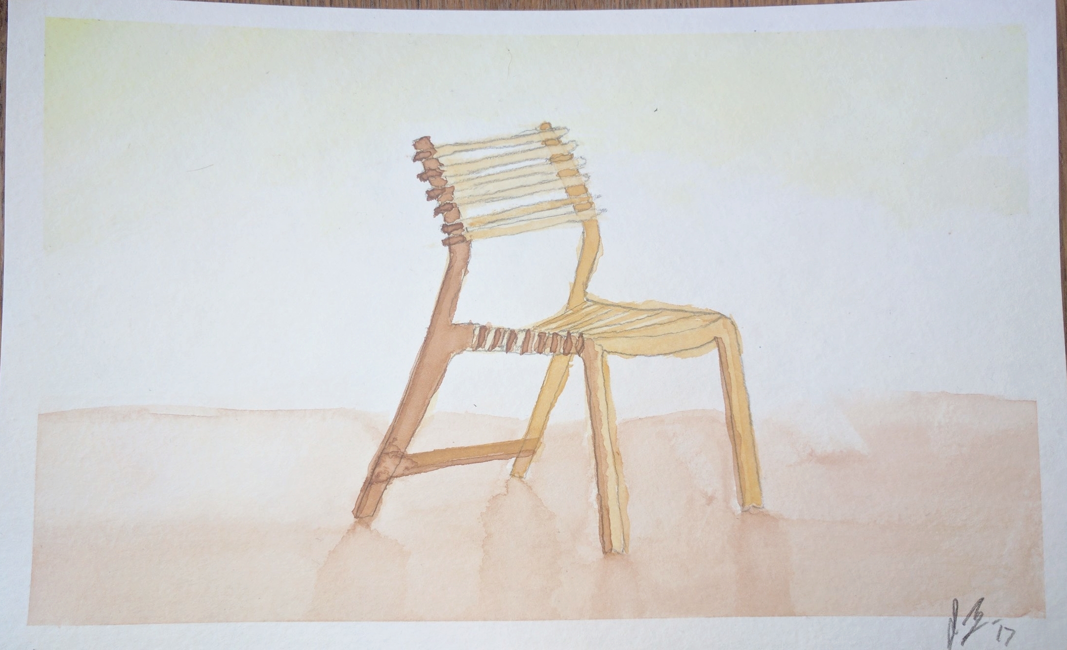  March, 2017  "Valovi Chair" - A painting of a chair I actually made using a CNC machine with plans found on  opendesk.cc . 