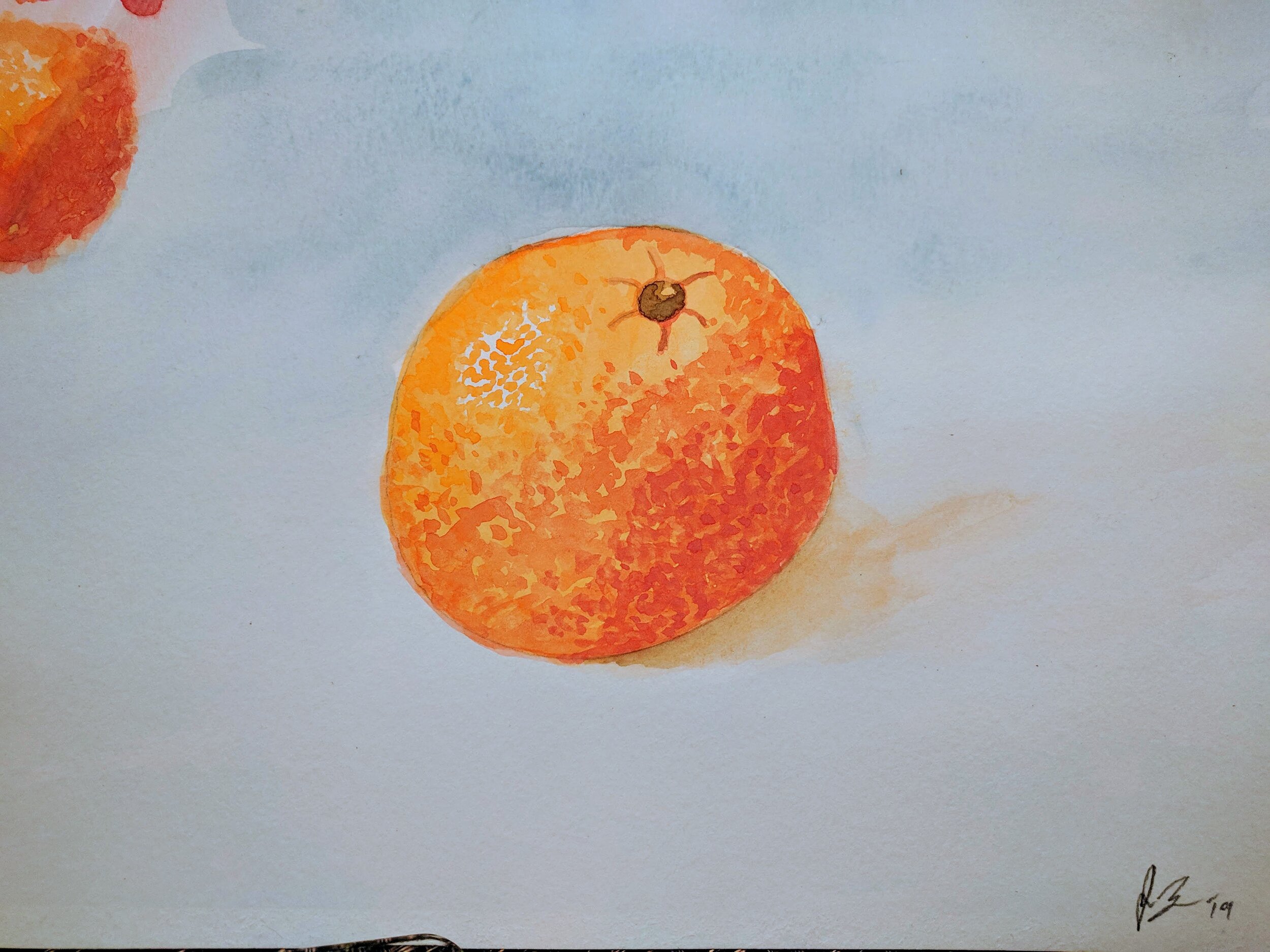  Still life of an orange.  I hope that was obvious. 