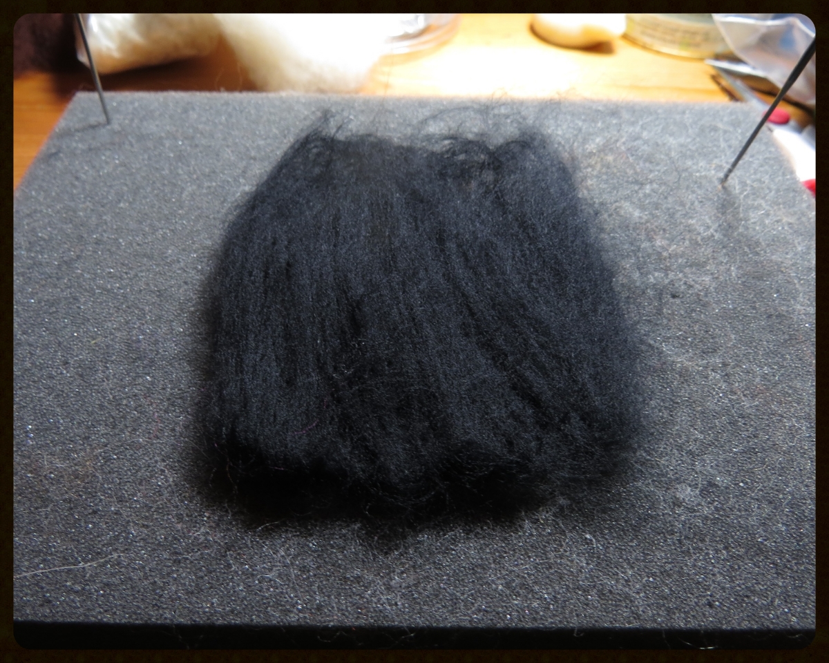 4. With great care, slowly slowly slowly peel the flat piece off the base and flip it over. Needlefelt on the other side.