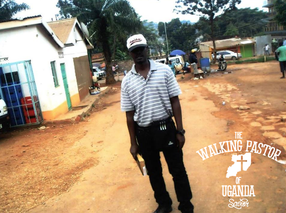 Kusasira preaching the Word of God at a Ugandan village