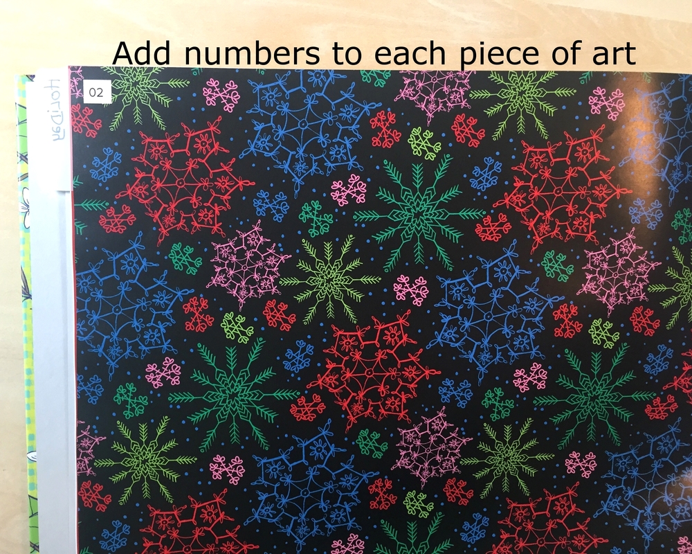 Number each piece of art.