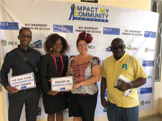 2018 visit, Alicia and Sekou observed WEL in action during a workshop as part of WEL’s Impact My Community campaign held at the American Corner in Bouaké.