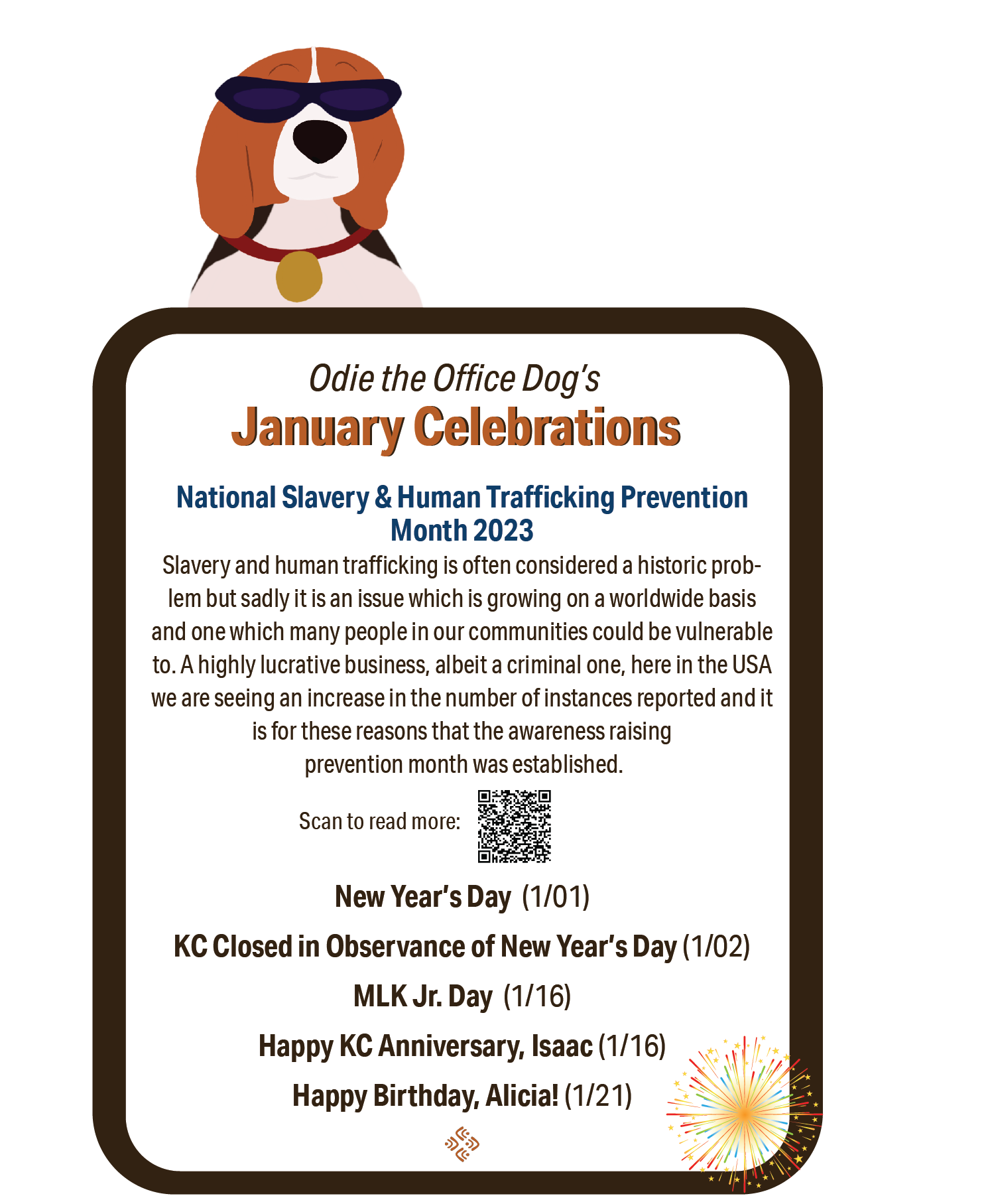 Odie the Office Dog's January 2023 Celebrations