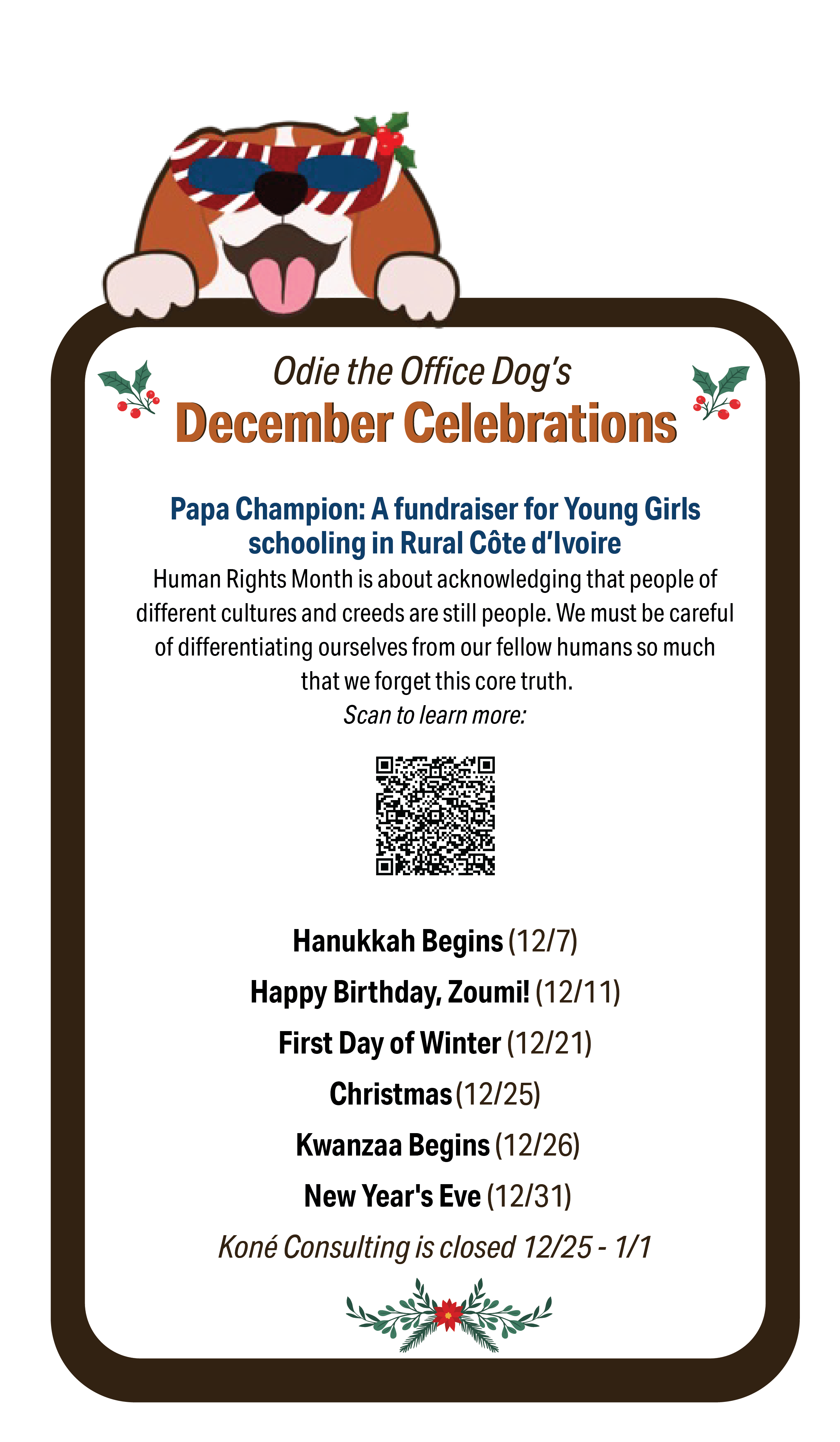 Odie the Office Dog's December 2023 Celebrations
