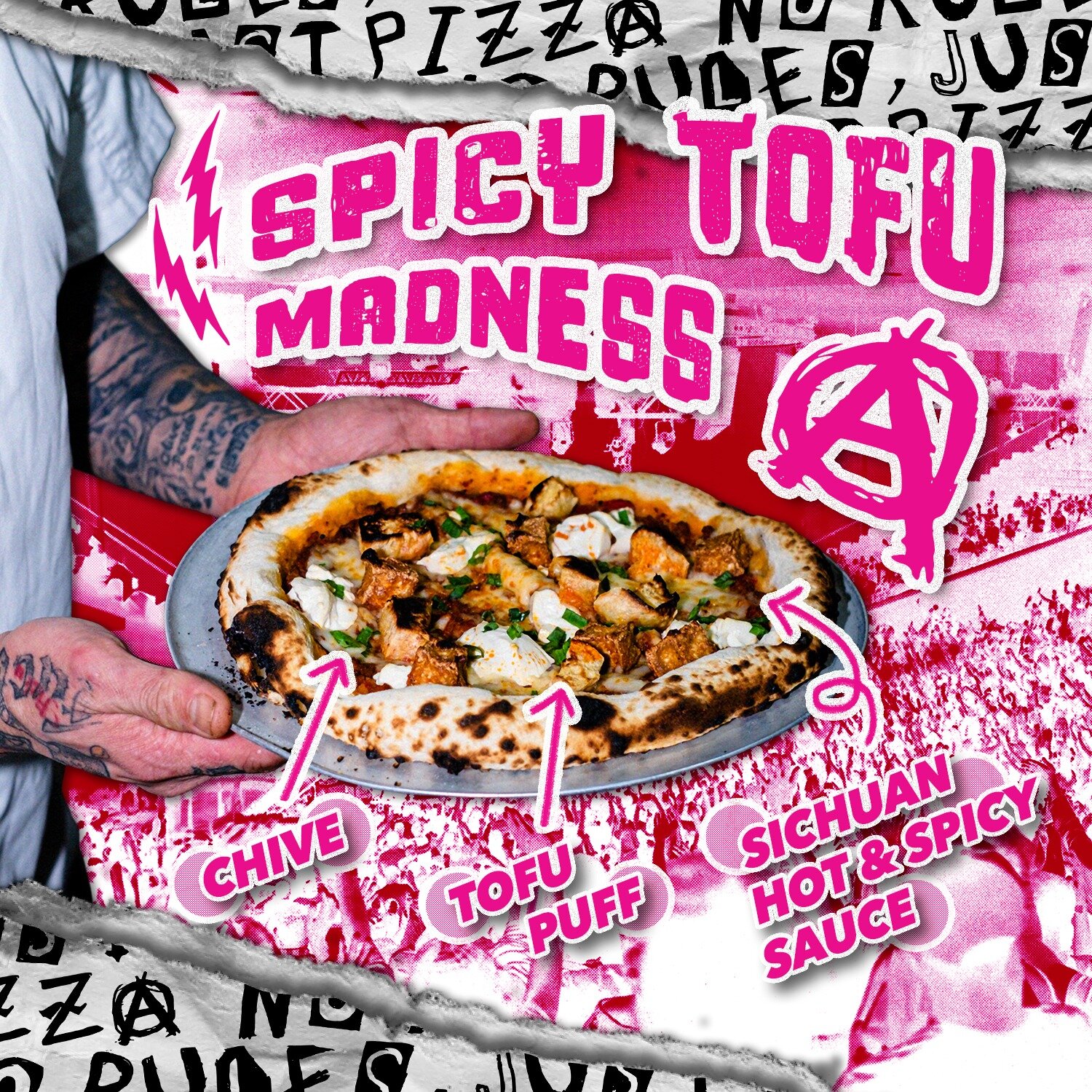𝗦𝗣𝗜𝗖𝗬 𝗧𝗢𝗙𝗨 𝗠𝗔𝗗𝗡𝗘𝗦𝗦 豆腐食家之選
Sichuan Hot &amp; Spicy Sauce, Tofu Puff, Chive

Delivery and Random Pop-up Only.
Order at Foodpanda: https://www.foodpanda.hk/restaurant/ofaz/pizza-punk
.
.
.
.
.
#pizza #sourdough  #pizzalover #50toppizza #