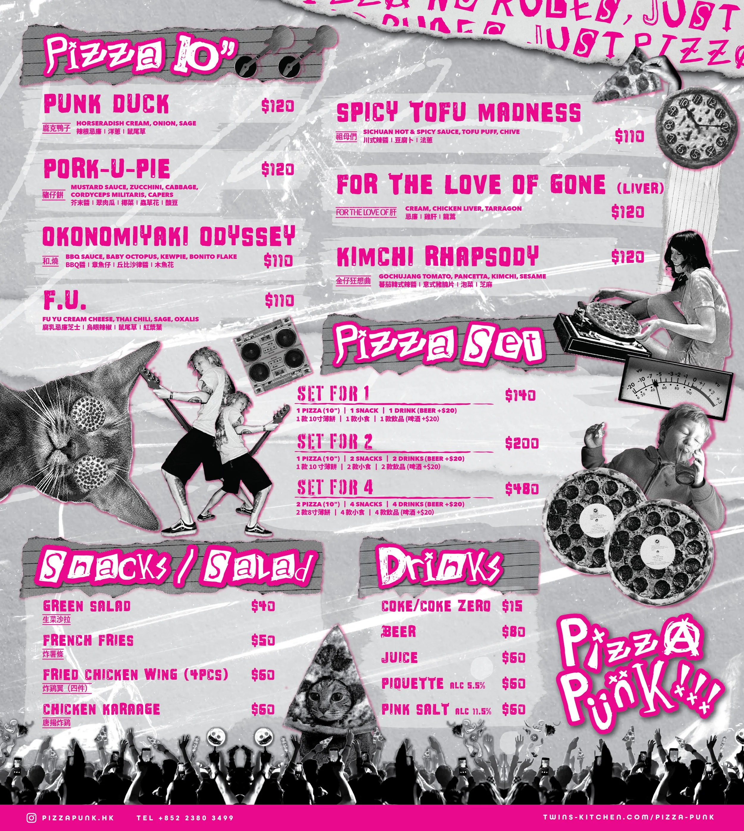 Punk Style Menu Pizza Punk Menu — TWINS KITCHEN