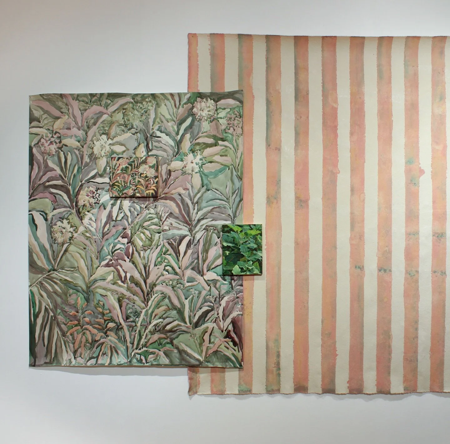 Have Fun Storming The Castle!, 2023, two parts: oil on panel, 25 x 20cm &amp; watercolour on paper, 113 x 143cm, both unframed (above left) 
.
Part of Stage at @bayartcardiff curated by @casperwhitecasper and @j.c_moore 
.
DM them direct for a catalo