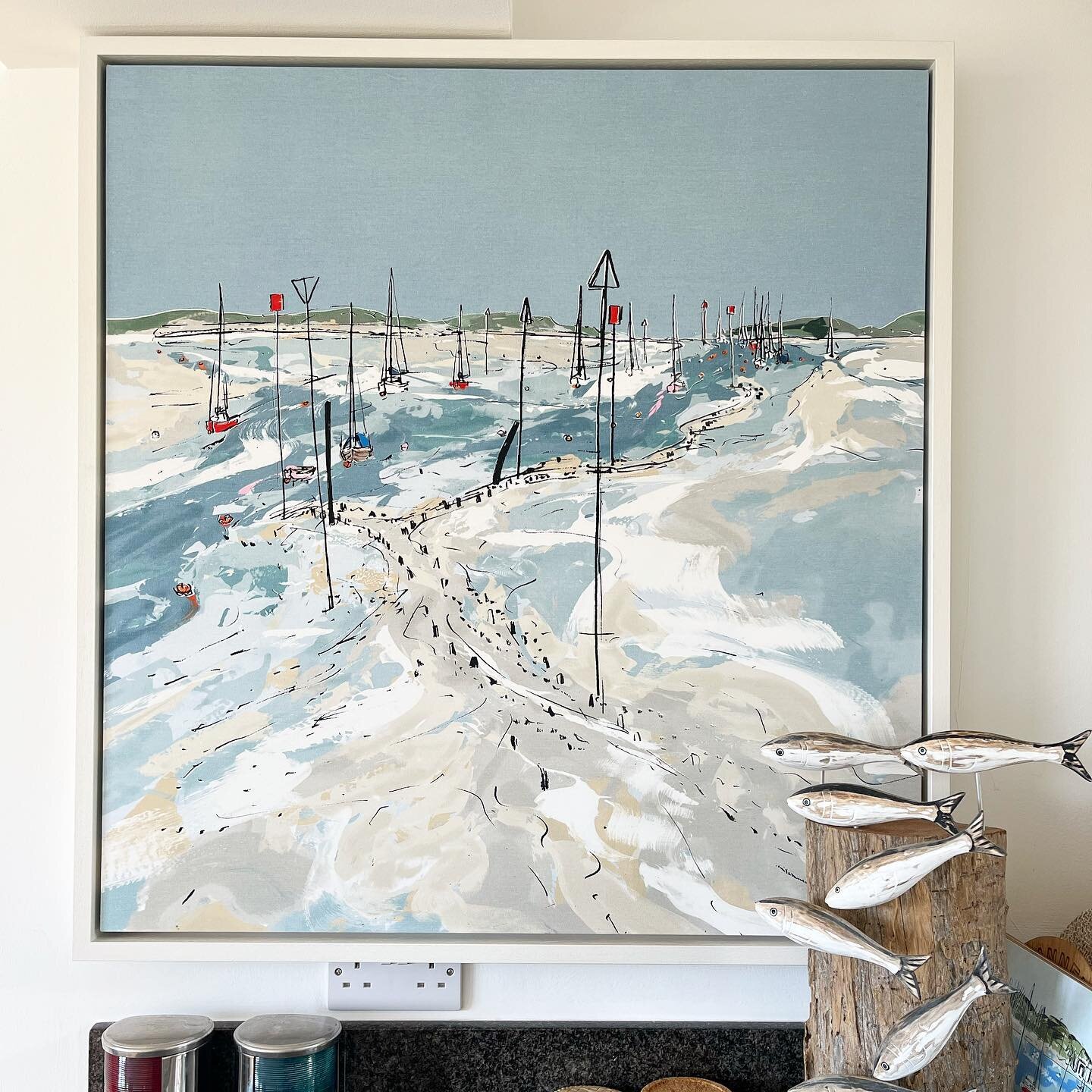 &lsquo;Fisherman&rsquo;s Walk&rsquo; 
Original Edition 1 of 3 
Created using a combination of painting and screen print techniques🎨
100x90cm

Inspired by the fisherman&rsquo;s wall footpath which runs along the side of Emsworth Channel and enables f